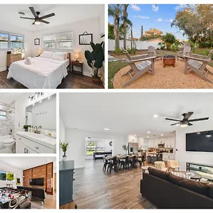 Holiday home Plush Sheets, Games!, Huge Backyard, Massage Chair, Tampa